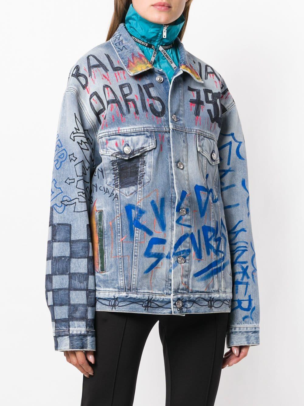 balenciaga handwritten denim jacket