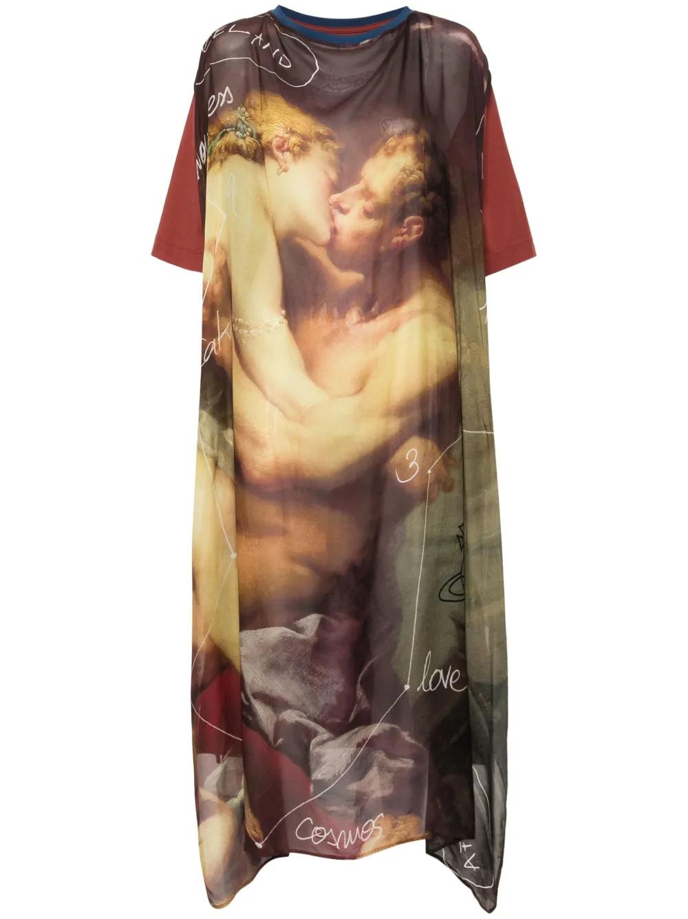 ☆Vivienne Westwood☆KISS SWING ワンピース 絵画柄 Women Vivienne Westwood Dresses-Kiss Swing Dress - Mode