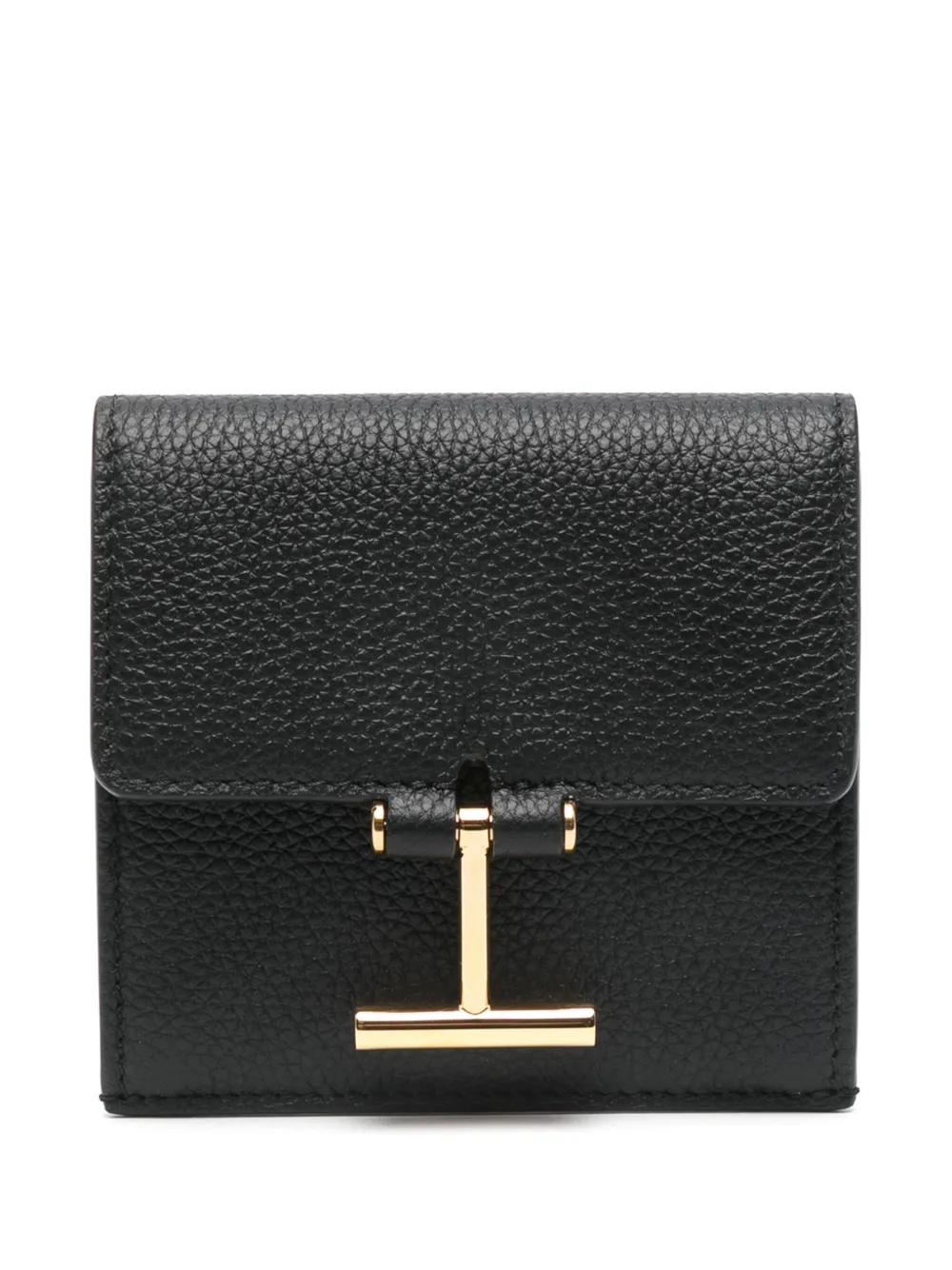 【新season】TOMFORD ジップ付 カードケース ウォレット黒 TOM FORD トムフォード T LINE ロゴ カードケース (TOM FORD