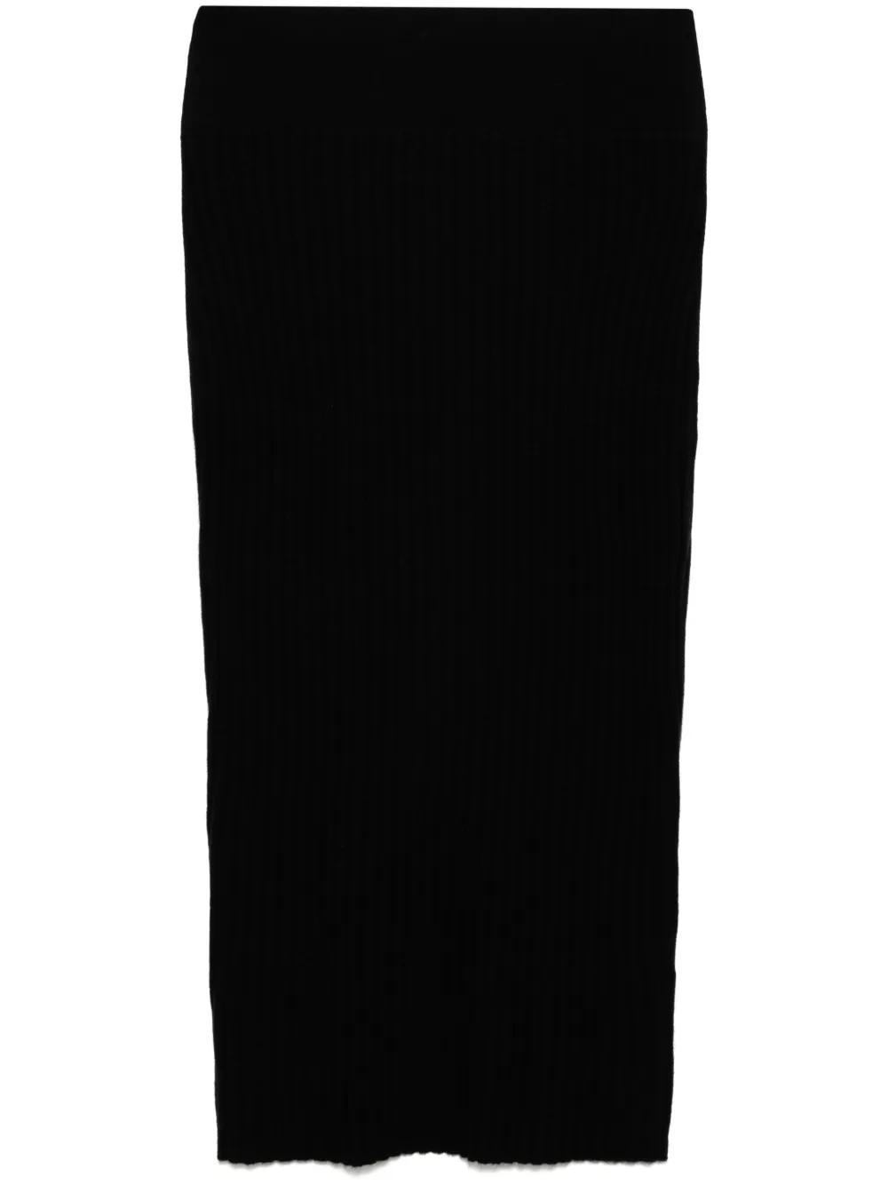 Cotton Cashmere Blend Rib Skirt - Black | James Perse Los
