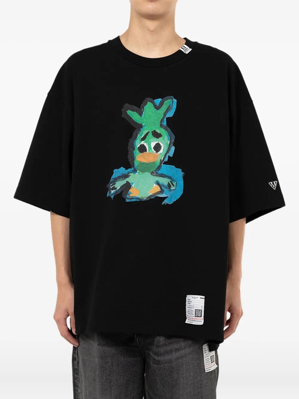Maison Mihara Yasuhiro Leon Duck-Print T-Shirt in Black for Men | Lyst