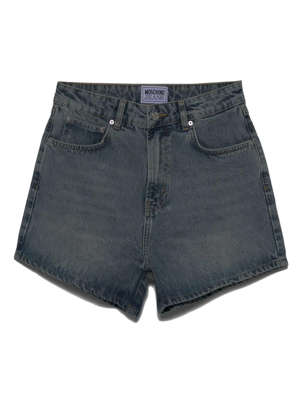 ショートパンツ Moschino Jeans Shorts Beach Umbrellas Blue Teddy Bear Denim Shorts by Moschino on Sale