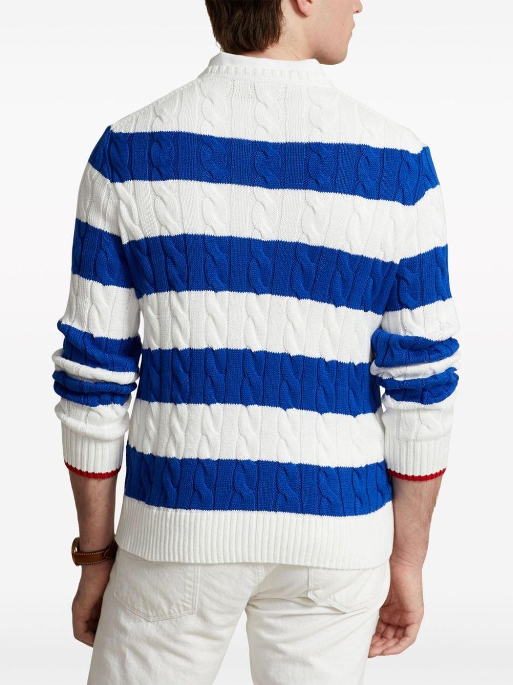 Polo Ralph Lauren Striped Cable-knit Jumper in Blue for Men Lyst UK