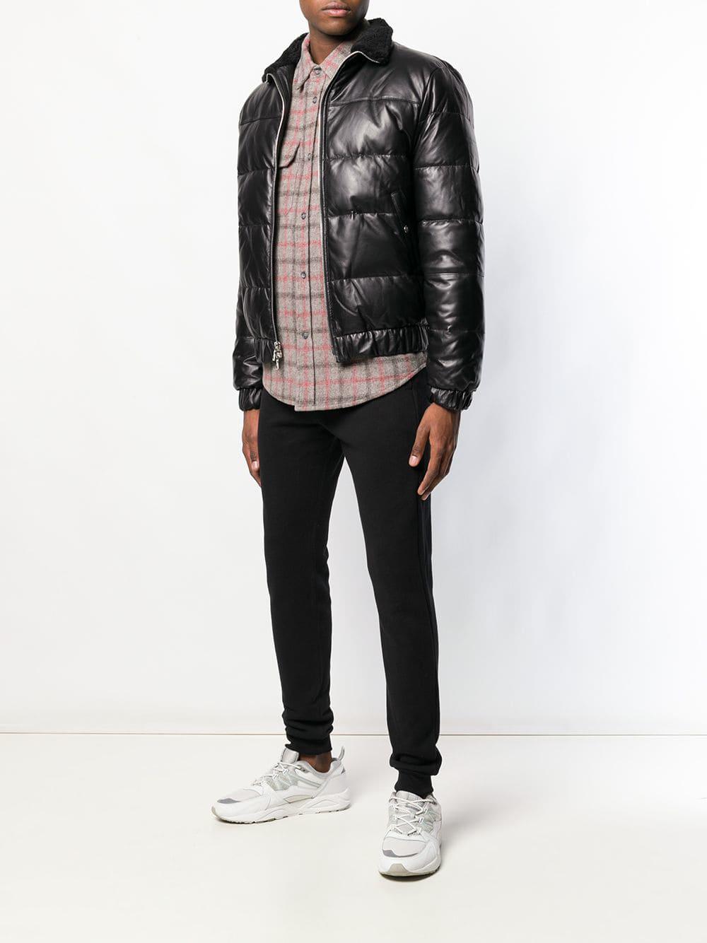 john elliott leather down jacket