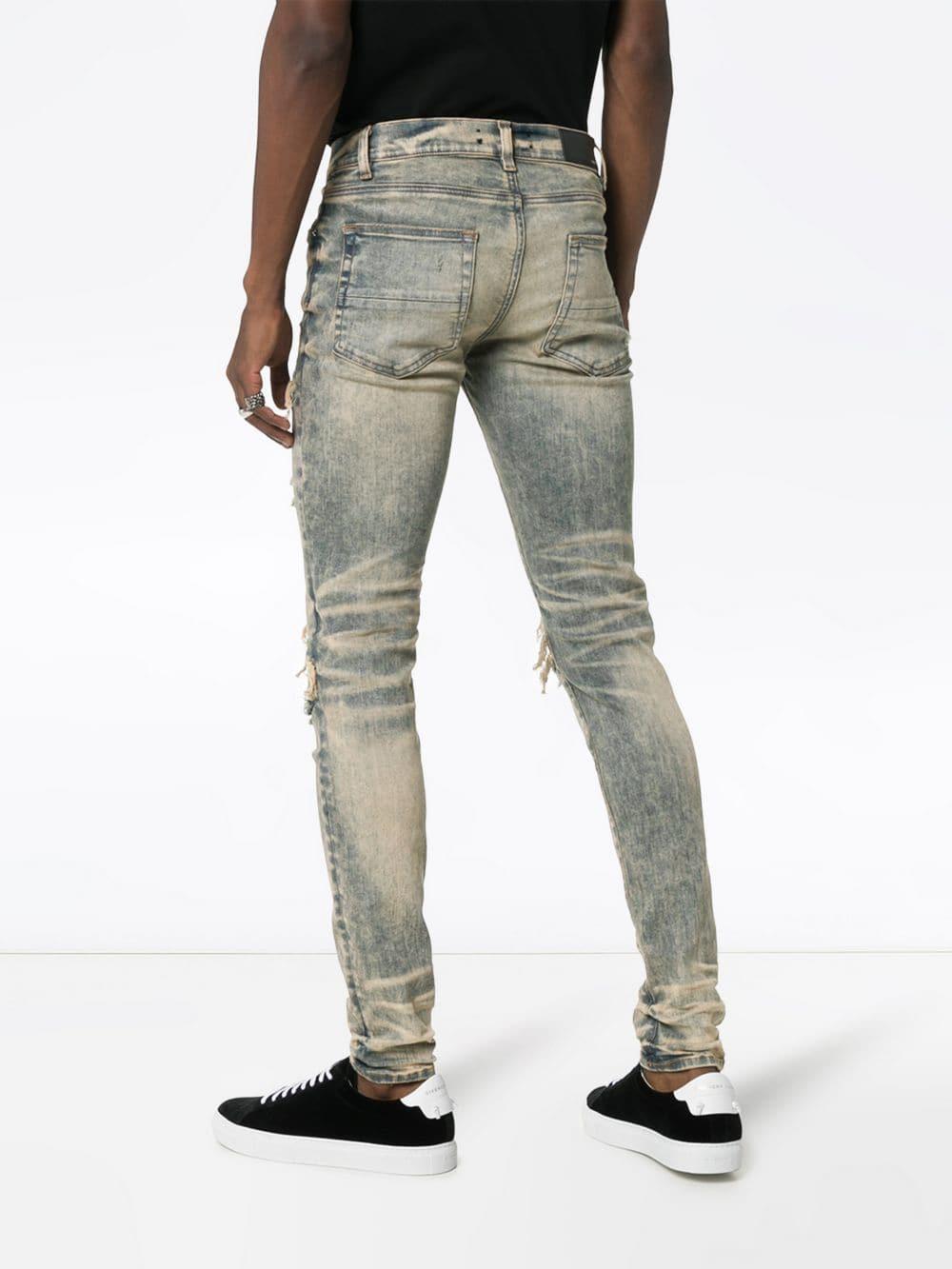 Amiri Denim Distressed Slimfit Jeans in Blue for Men Lyst