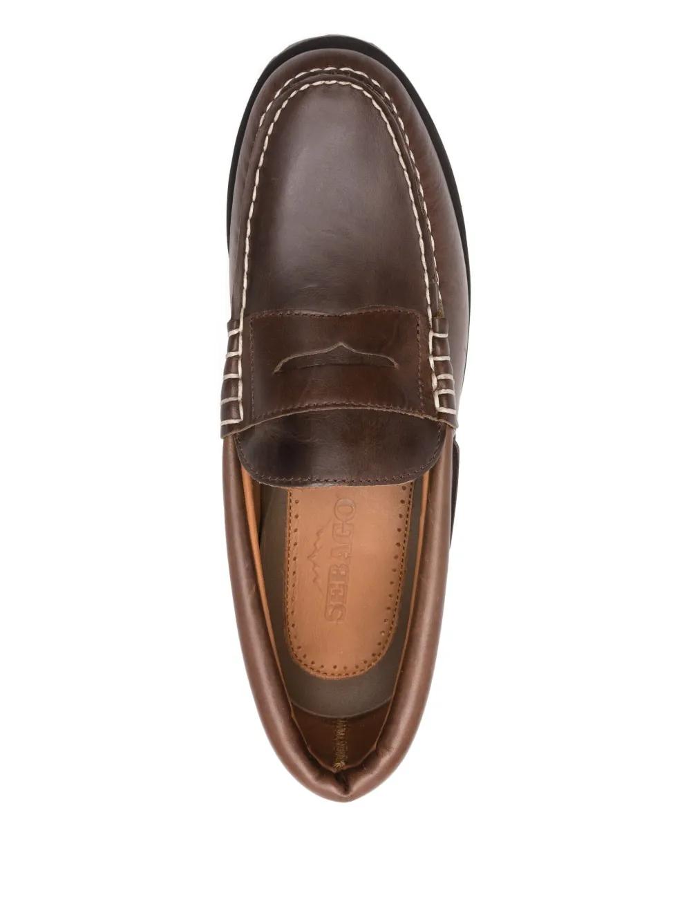 Sebago Penny Loafers Men\'s Brown Pebbled Leather Moc Man CLASSIC DAN WAXY Moccasin BROWN CINNAMON main image 2