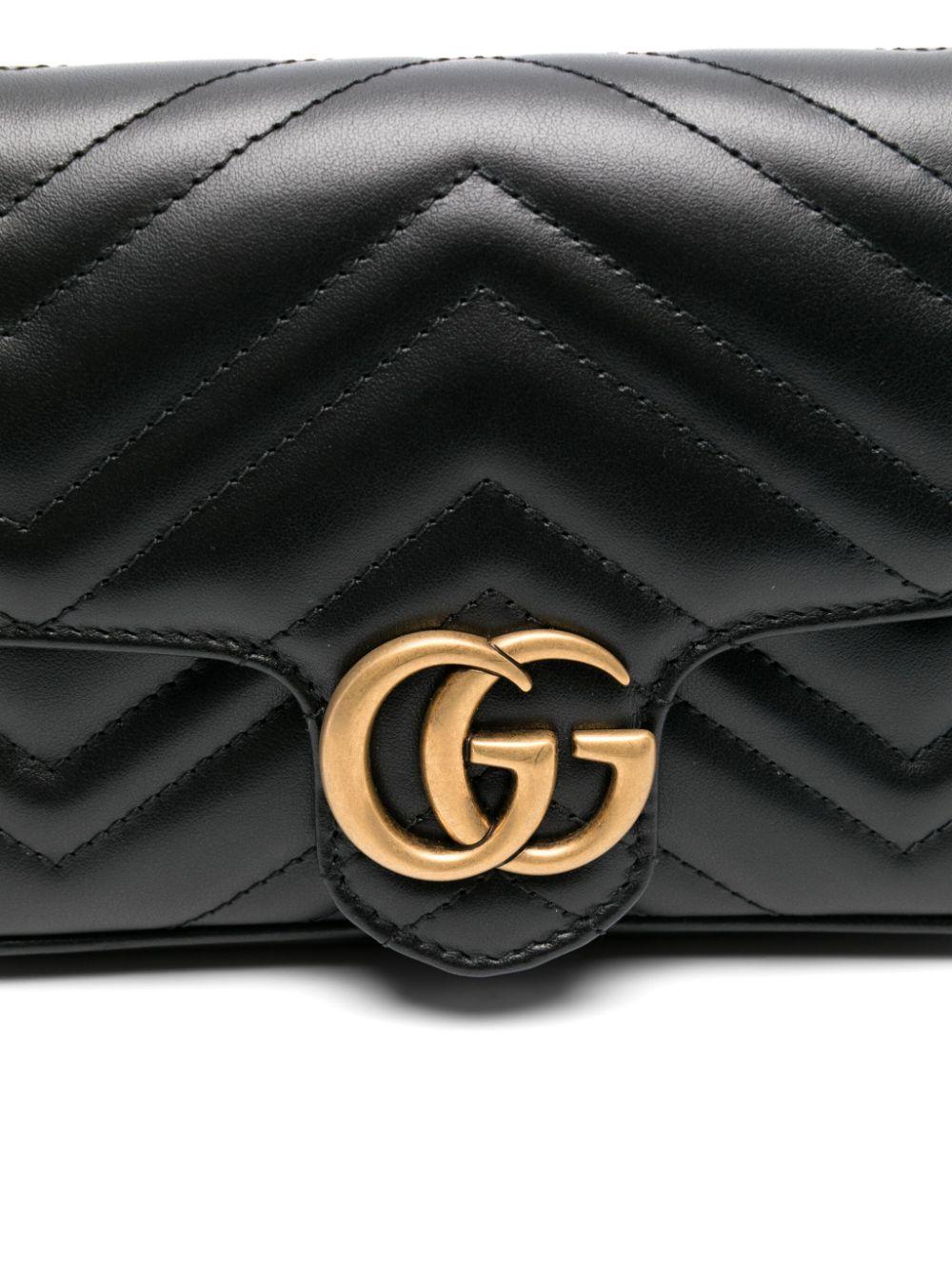 Gucci レディース ブラック GGマーモント ミニバッグ クロスボディ 