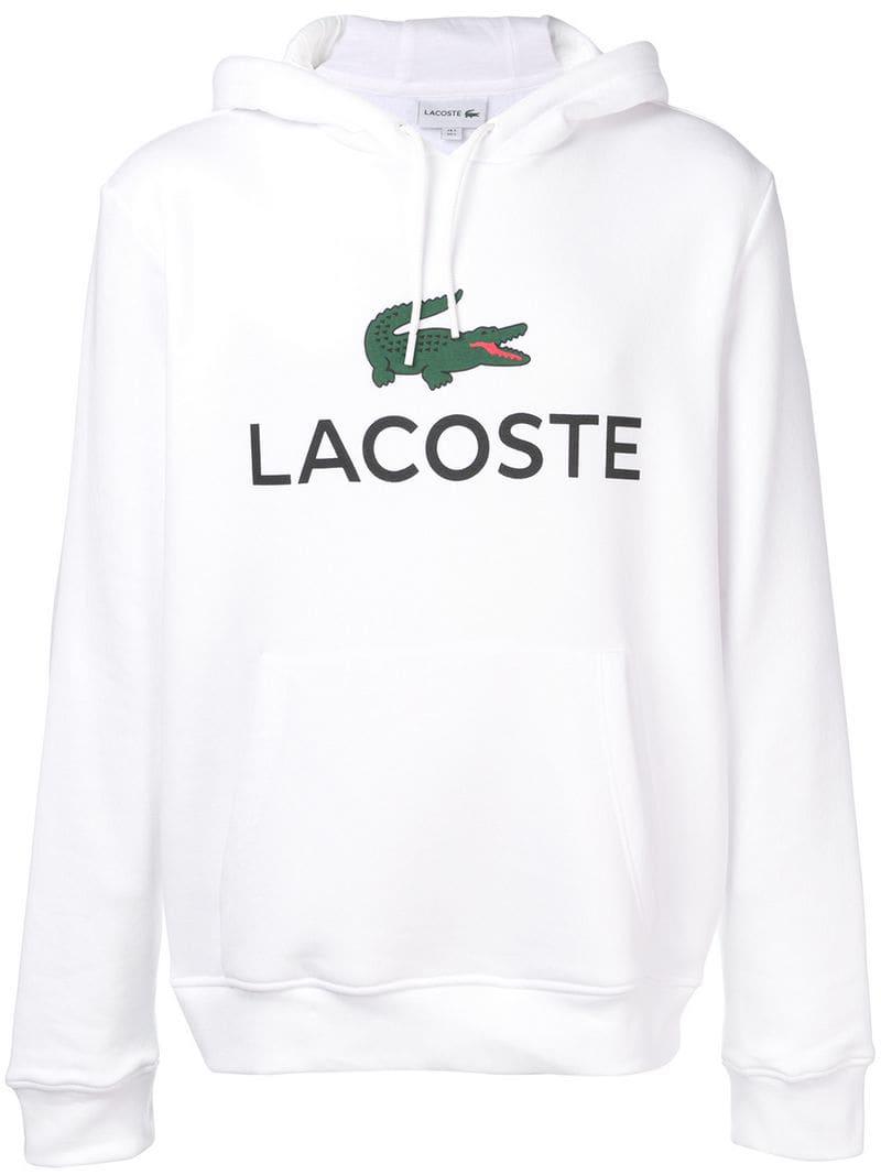white lacoste hoodie