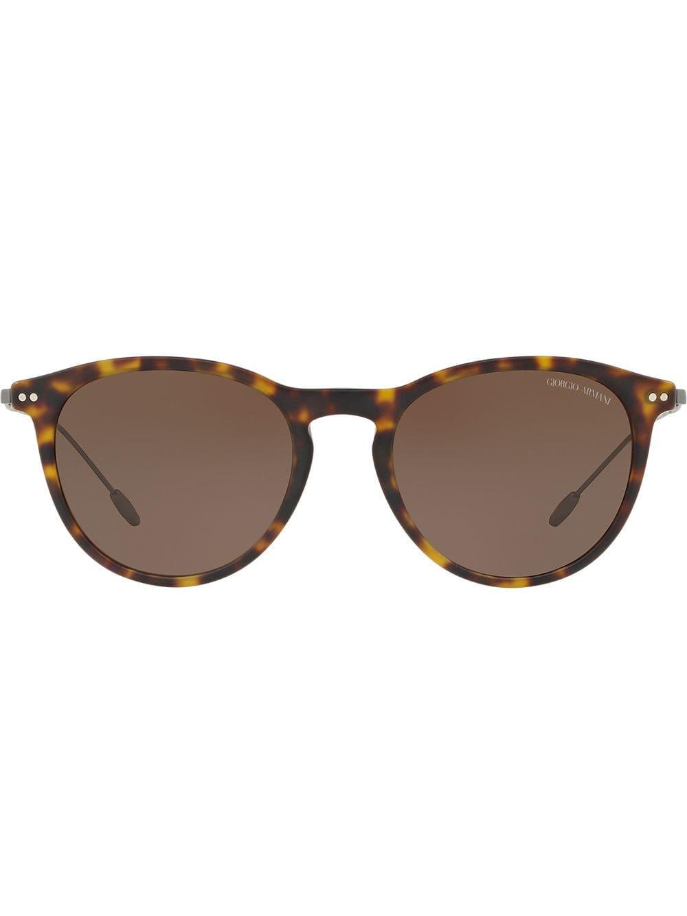 Giorgio Armani Round Tortoiseshell Sunglasses in Brown for Men - Lyst