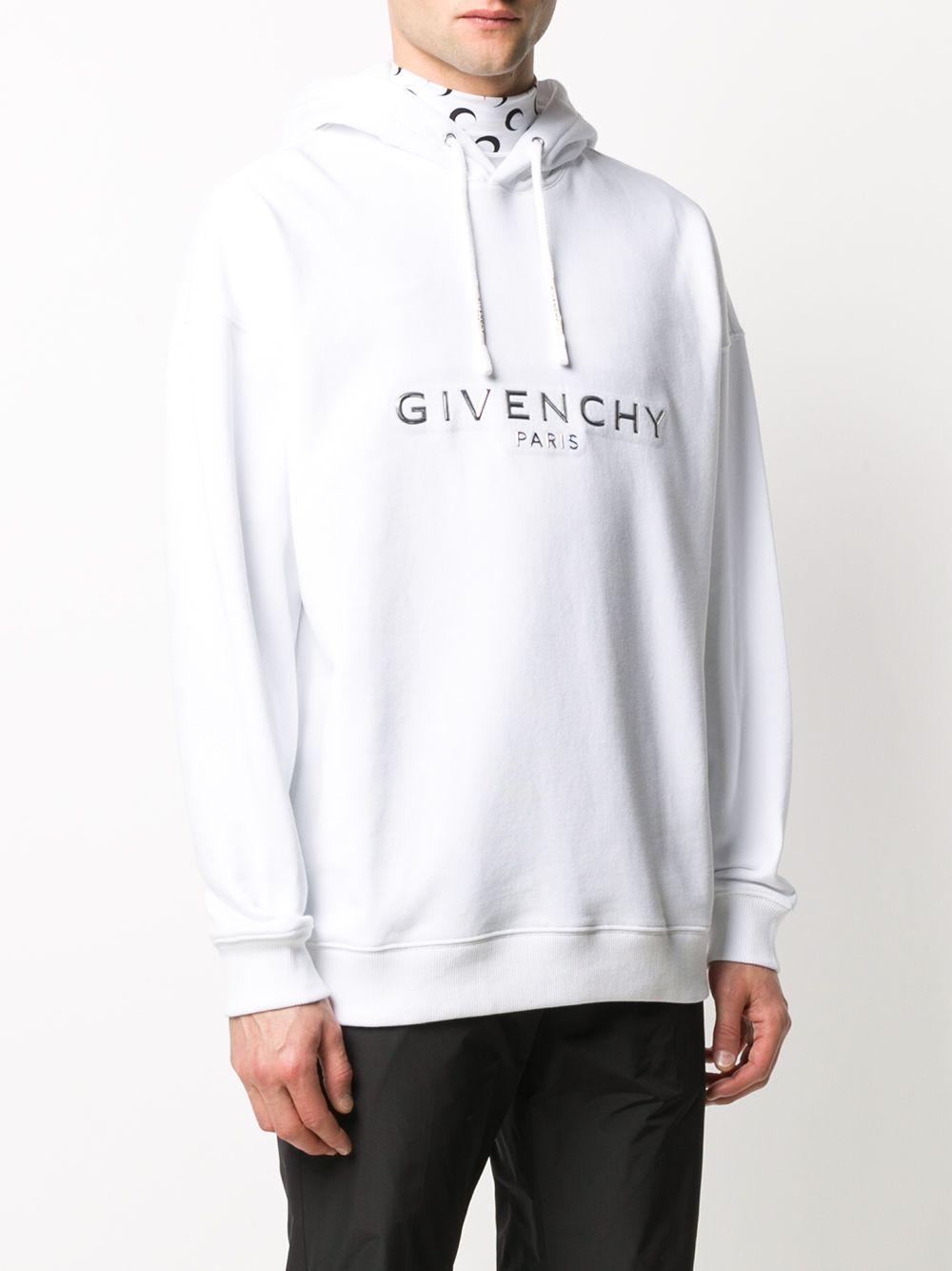 Givenchy Cotton Logo Appliqué Hoodie in White for Men - Lyst
