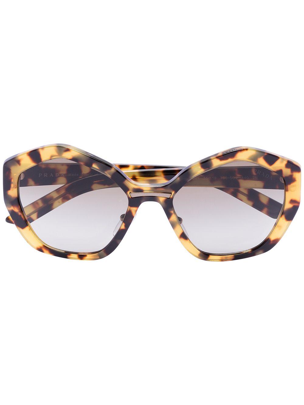 Prada Synthetic Hexagon Lens Tinted Sunglasses in Brown - Lyst