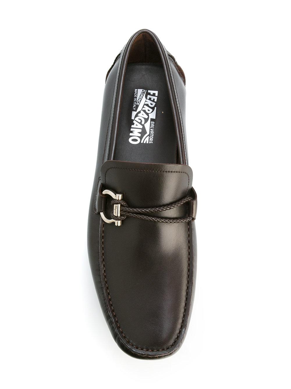 Ferragamo Rubber Sole Loafers in Brown for Men | Lyst