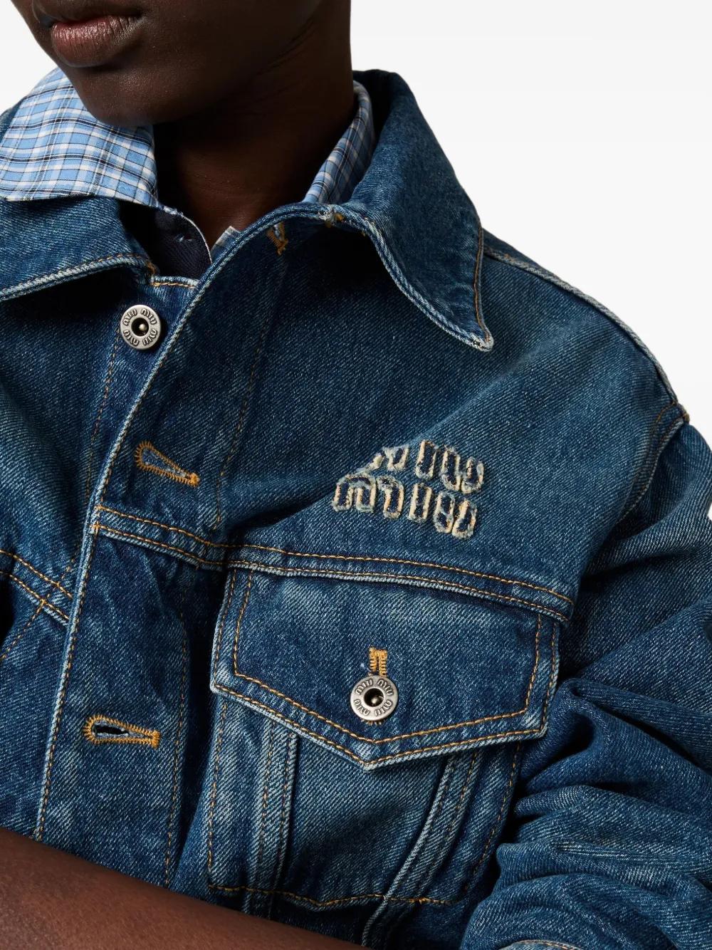 MiuMiu コントラストヘム デニムジャケット 大人気 Miu Miu Jean and denim jackets for Women | Online Sale up to