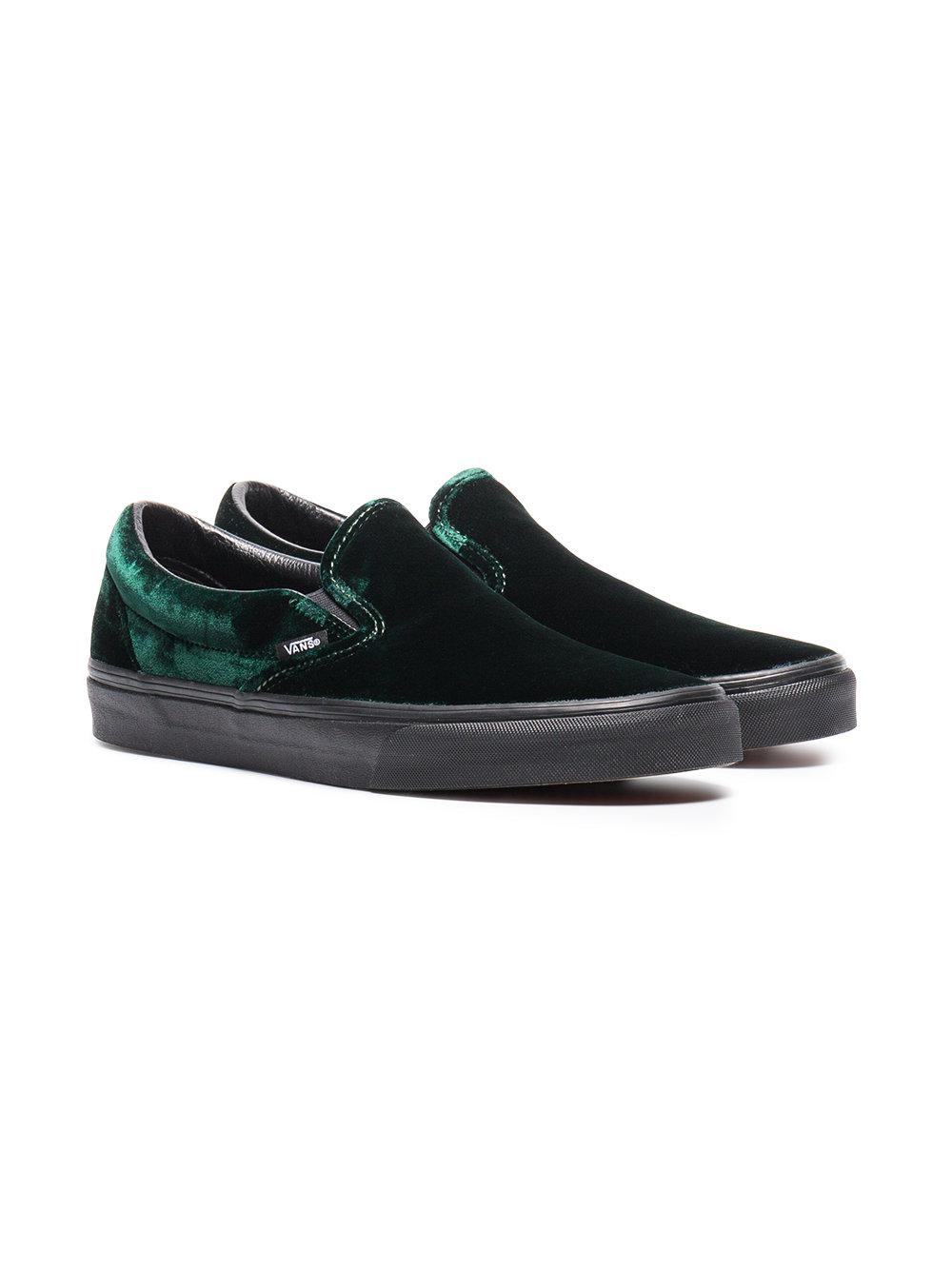 Vans Velvet Classic Slip-on Shoes in Green for Men - Lyst