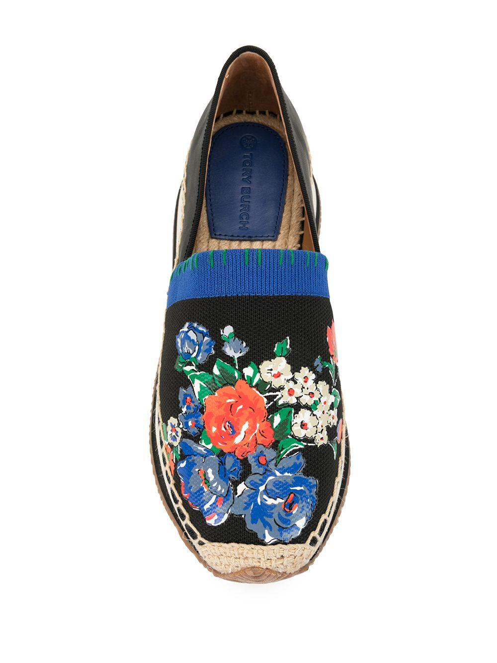 Som duft rent Tory Burch Daisy Floral Espadrilles in Black (Blue) - Lyst
