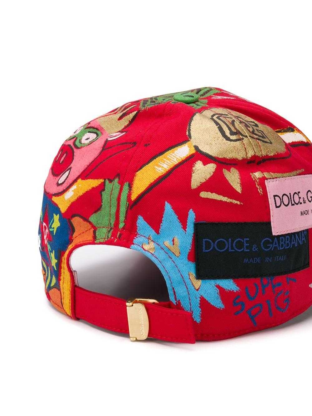 Dolce & Gabbana Super Pig Cap in Red for Men | Lyst