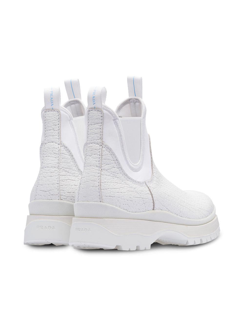 prada white chelsea boots