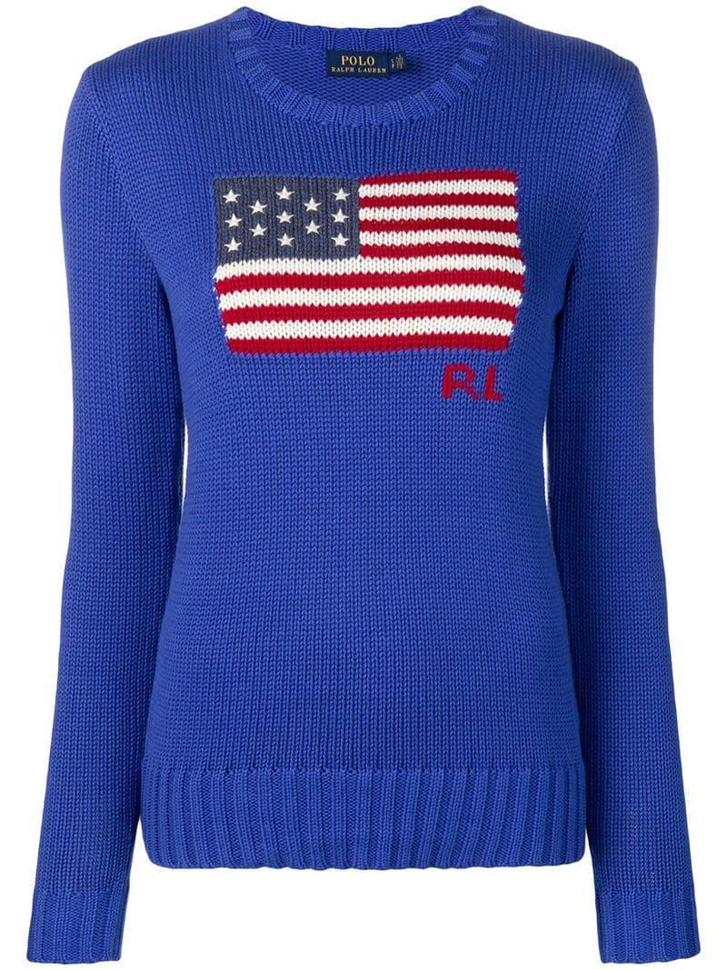 Jersey con bandera americana Polo Ralph Lauren de Algodón de color Azul |  Lyst