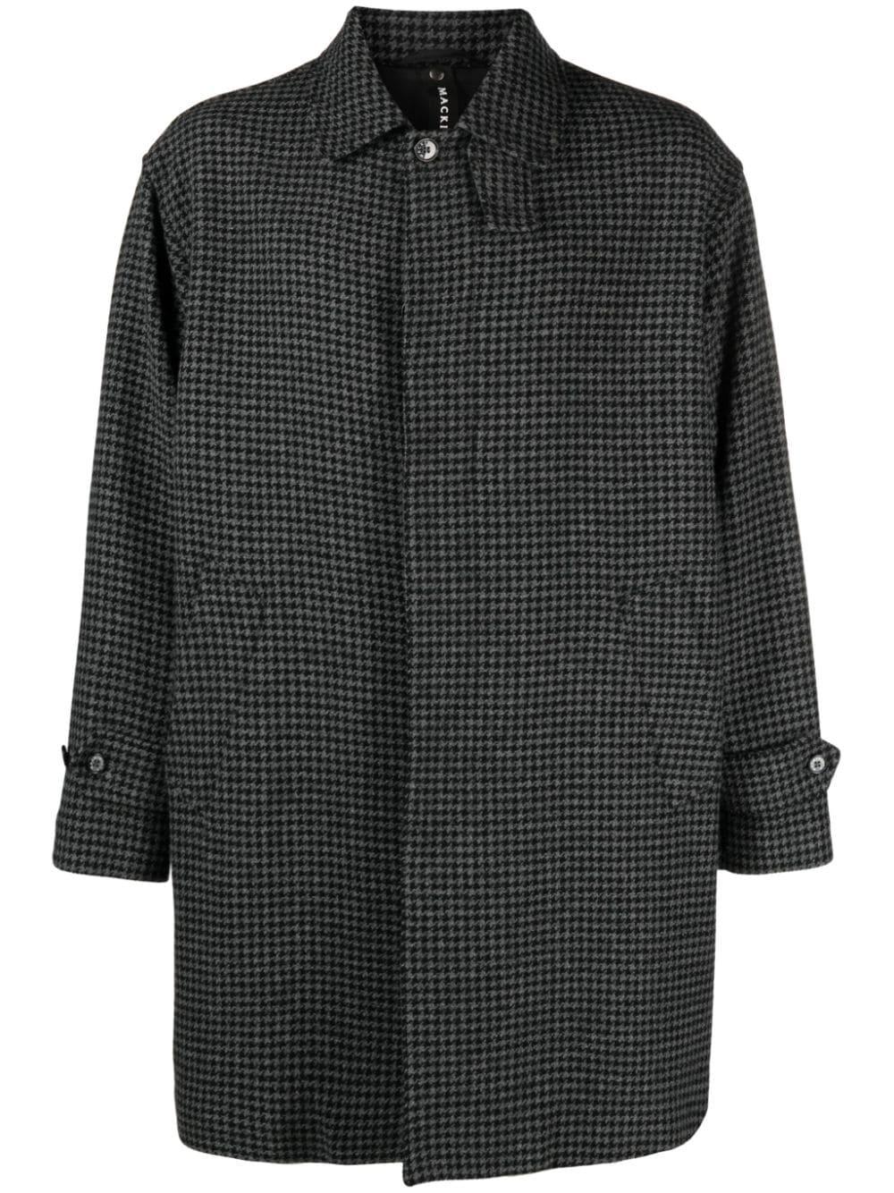 Mackintosh Boston houndstooth-pattern wool coat - Brown