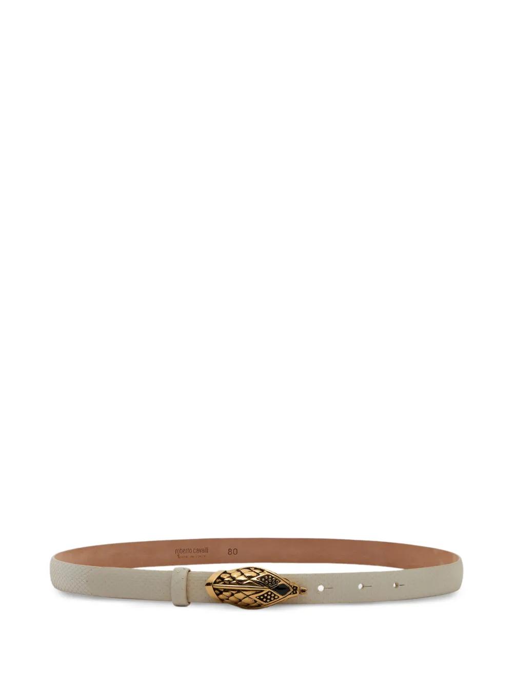 Roberto Cavalli White Leather Belt with Gold Accent Vintage 80 main image 4