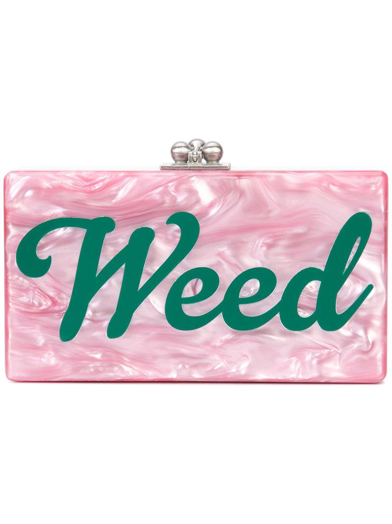 Edie Parker Jean Weed Clutch in Pink | Lyst