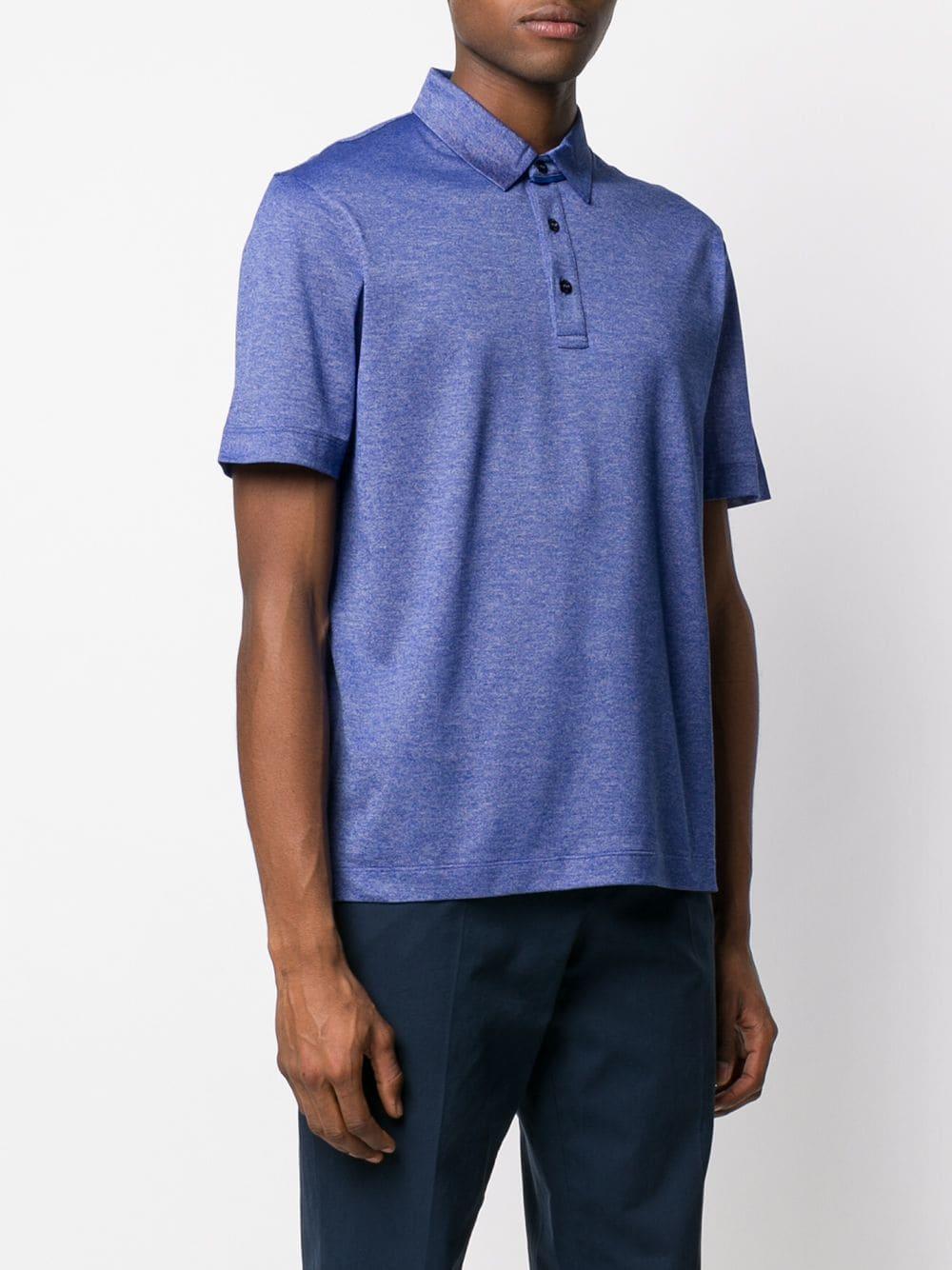 Canali Cotton Short-sleeve Polo Shirt in Blue for Men - Lyst