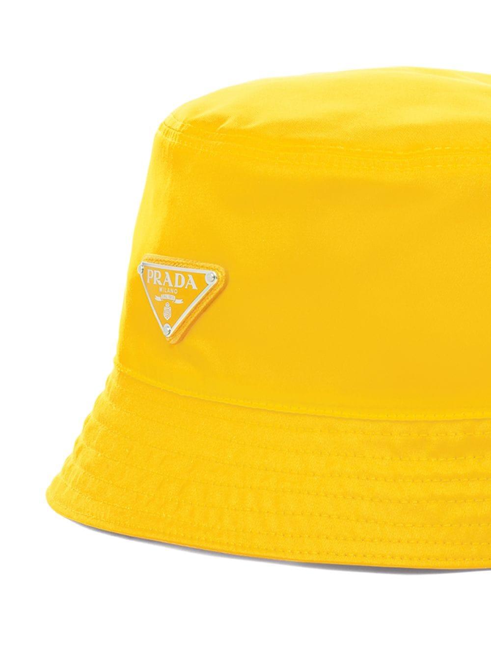 prada logo plaque bucket hat