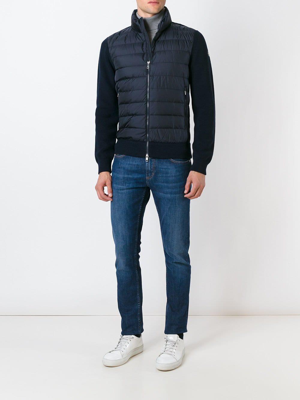 Moncler Wool Maglione Tricot Cardigan in Blue for Men | Lyst