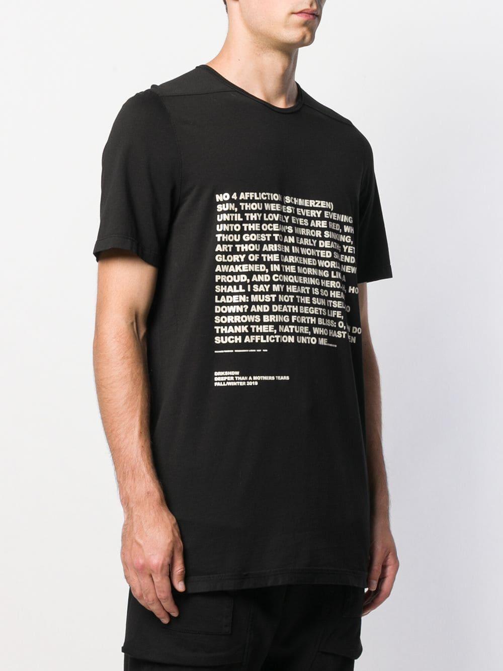 Rick Owens Drkshdw Cotton Printed Level T-shirt in Black for Men - Lyst