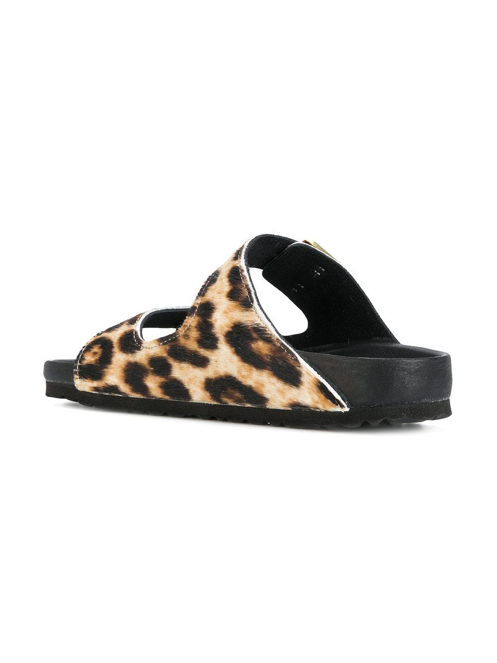 cheetah birkenstock style sandals