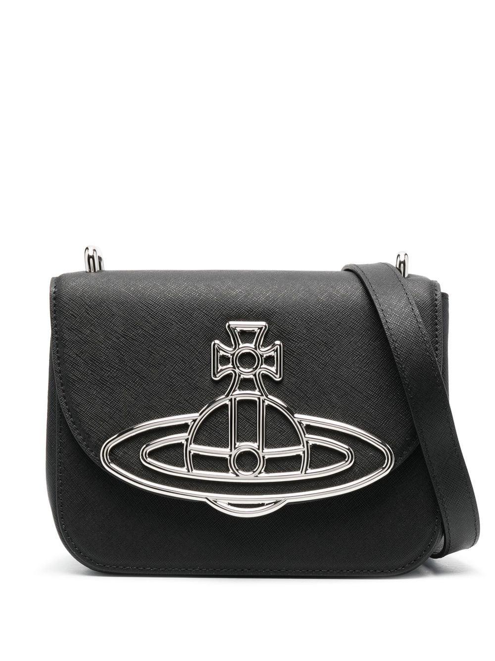 Vivienne Westwood Linda Orbplaque Shoulder Bag in Black Lyst
