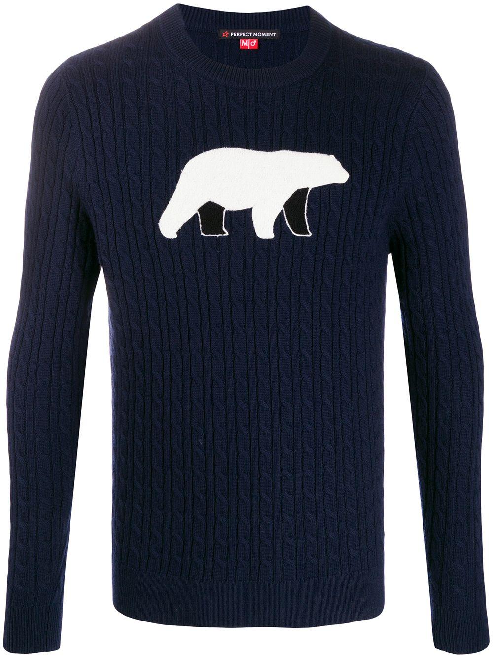 Perfect Moment Wool Polar Bear Crewneck Sweater in Blue for Men Lyst