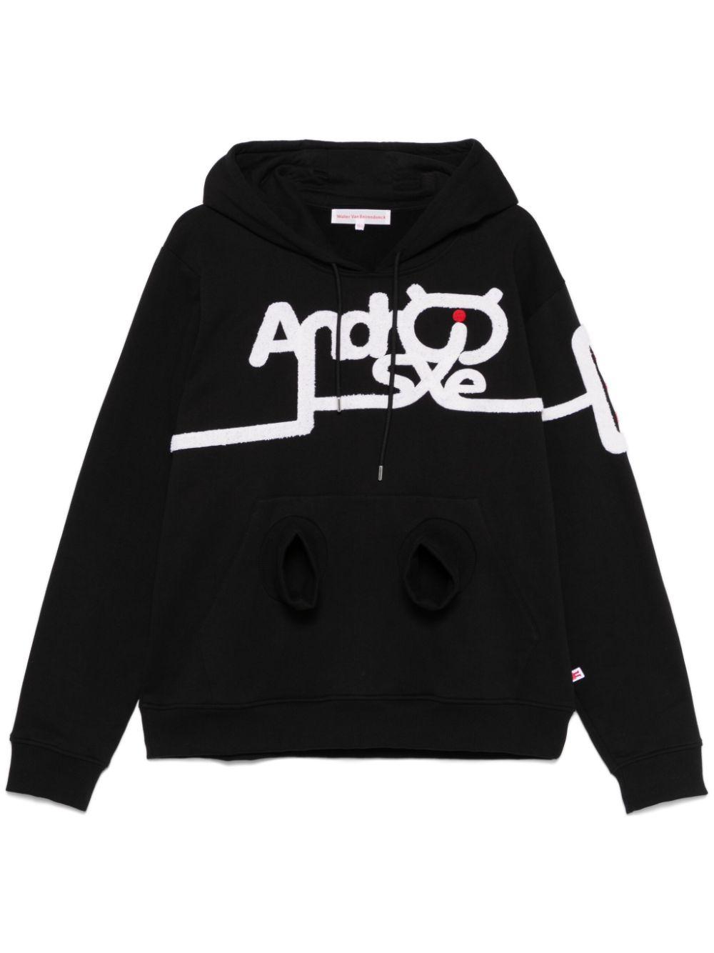 Walter Van Beirendonck メンズ ブラック Android パーカー アクティブ 