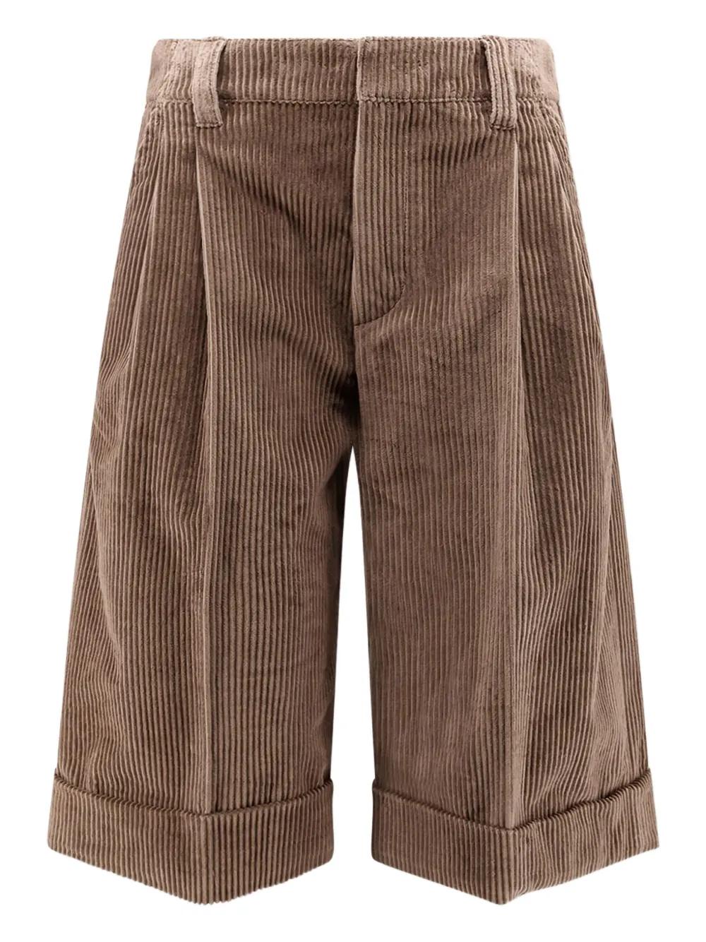 Short Velours Côtelé Femme - Taille Haute, Ourlet Roulé, Cordon De Serrage - Décontracté, Confortable, Pour été