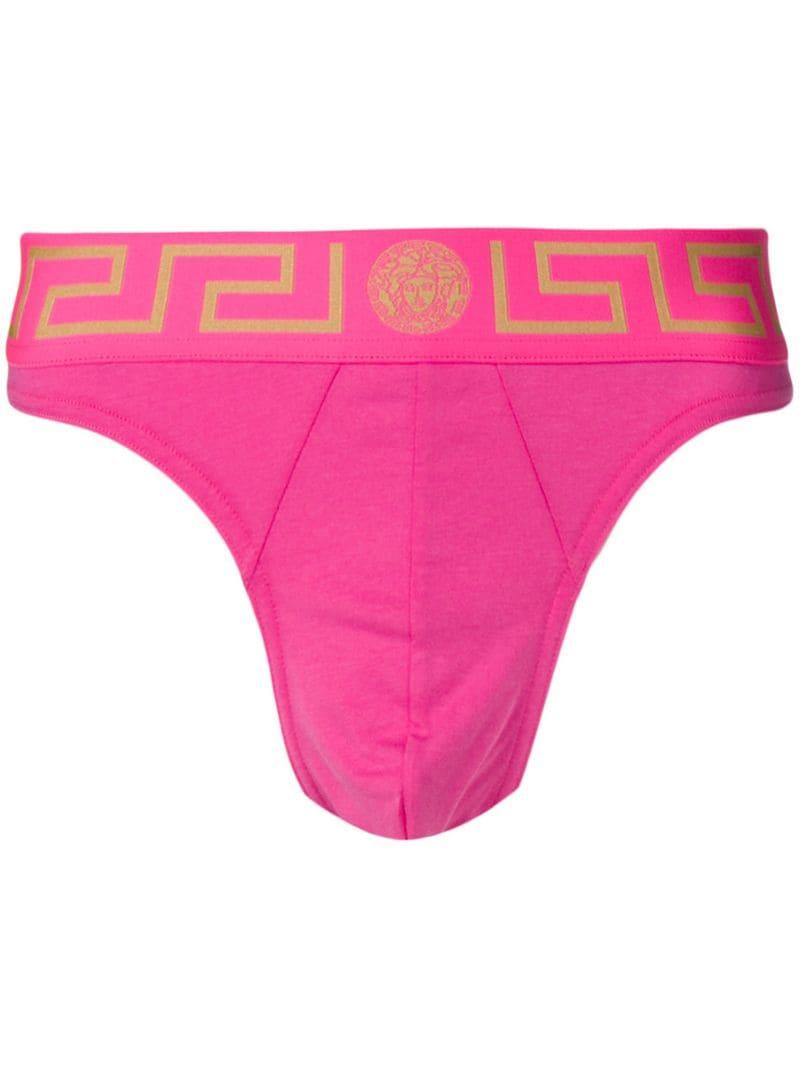 Versace Iconic Greca Thong in Pink for Men | Lyst Australia