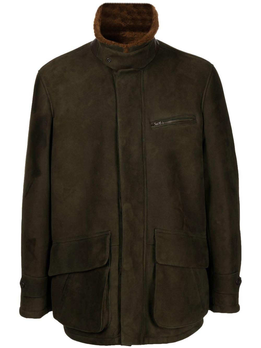 Polo Ralph Lauren Nubuck Leather Field Jacket in Green for Men | Lyst