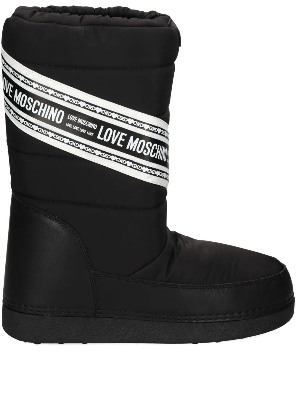 セール⚫︎MOSCHINO⚫︎ ハートのブーツ 39 Authentic Love Moschino 39/40 Embellished Hearts Logo Snow