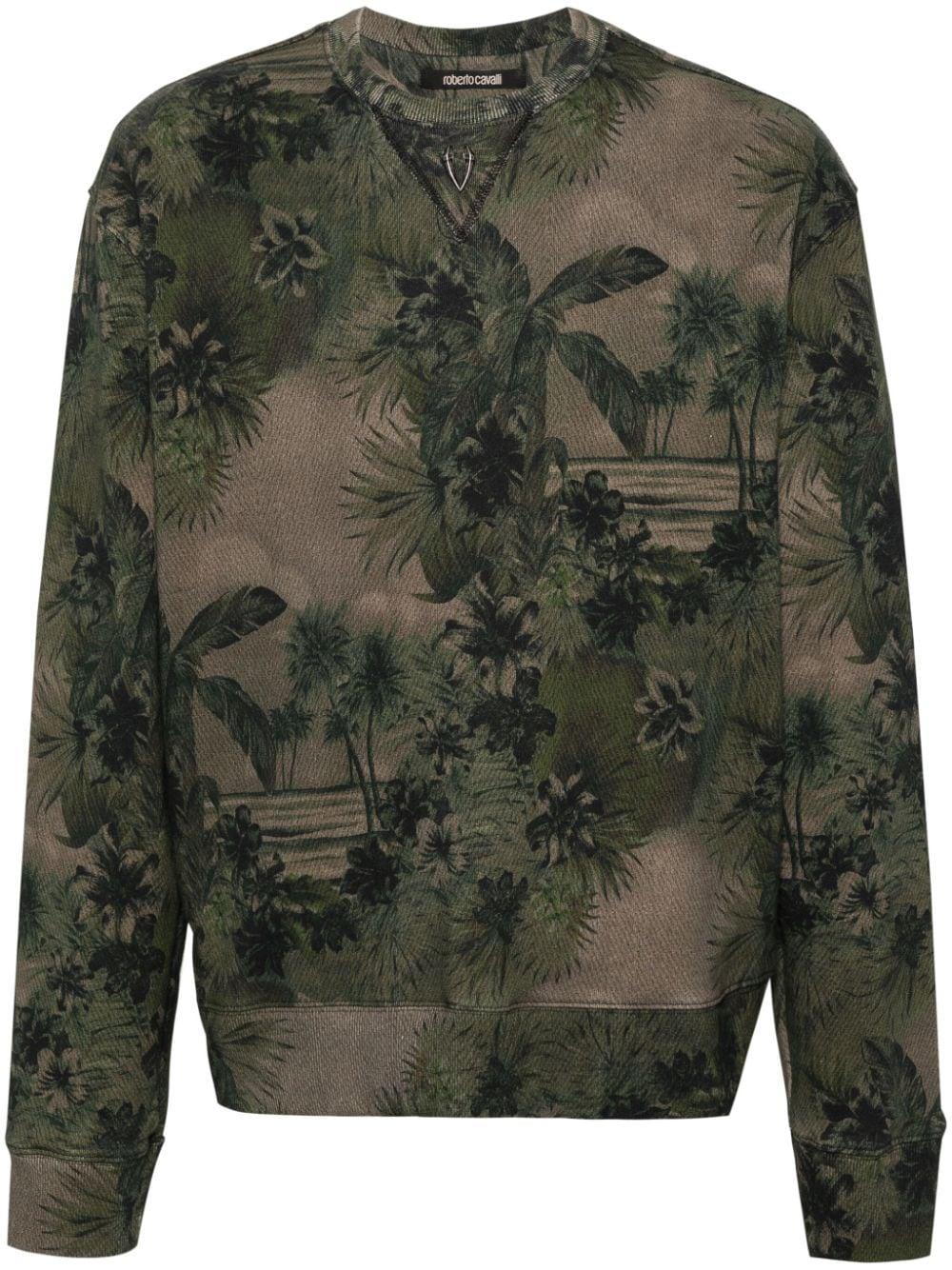 Roberto Cavalli tiger-print silk shirt - Green