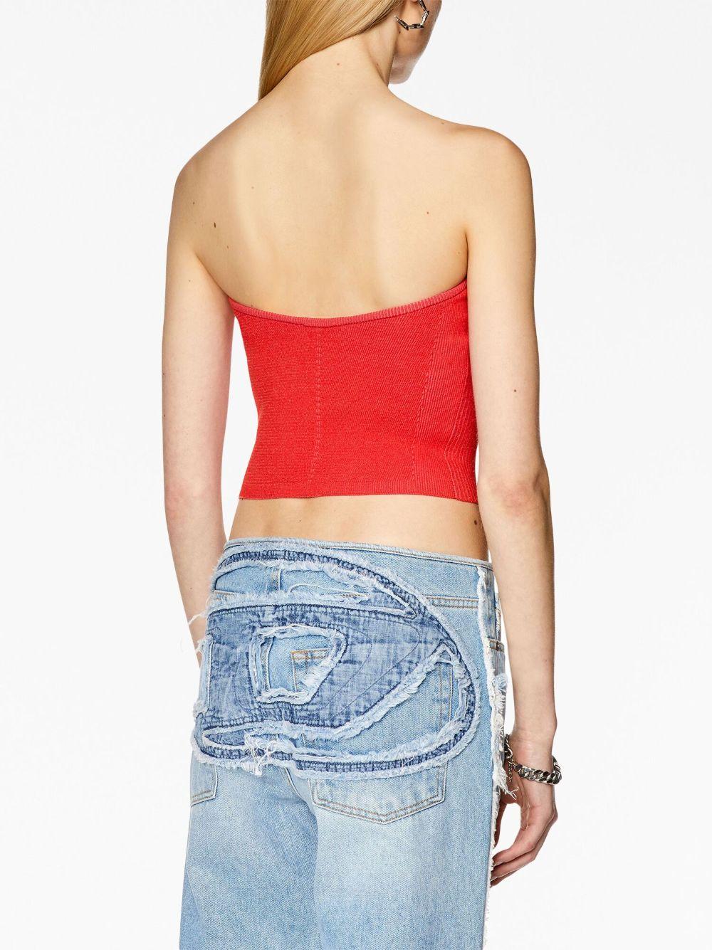 DIESEL Tube Top With Logo Plaque in Red