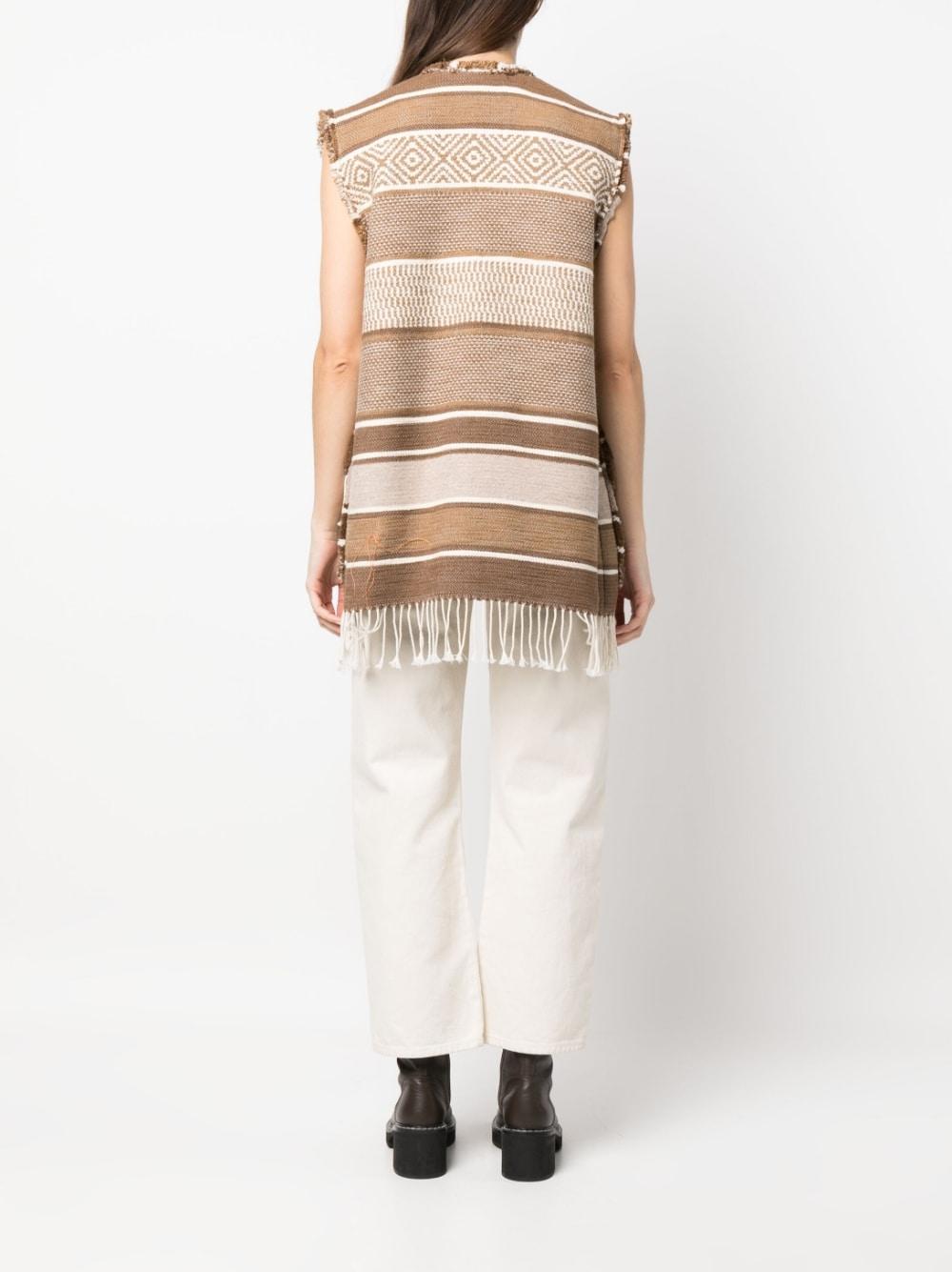 Fortela Vertical-stripe Knitted Gilet in Natural | Lyst
