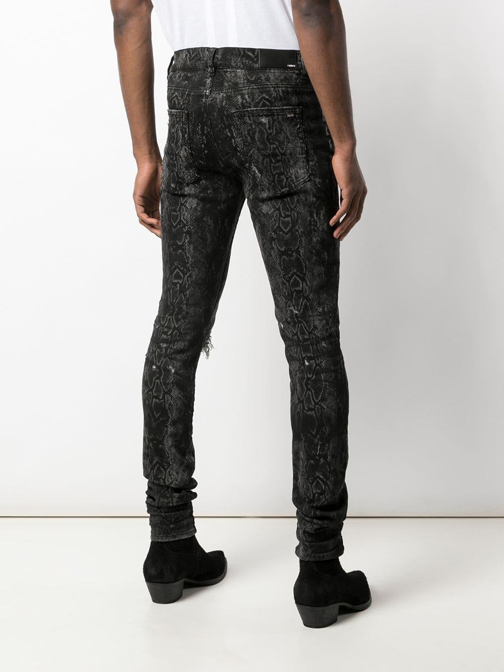 Amiri Python Print Skinny Jeans in Black for Men - Lyst