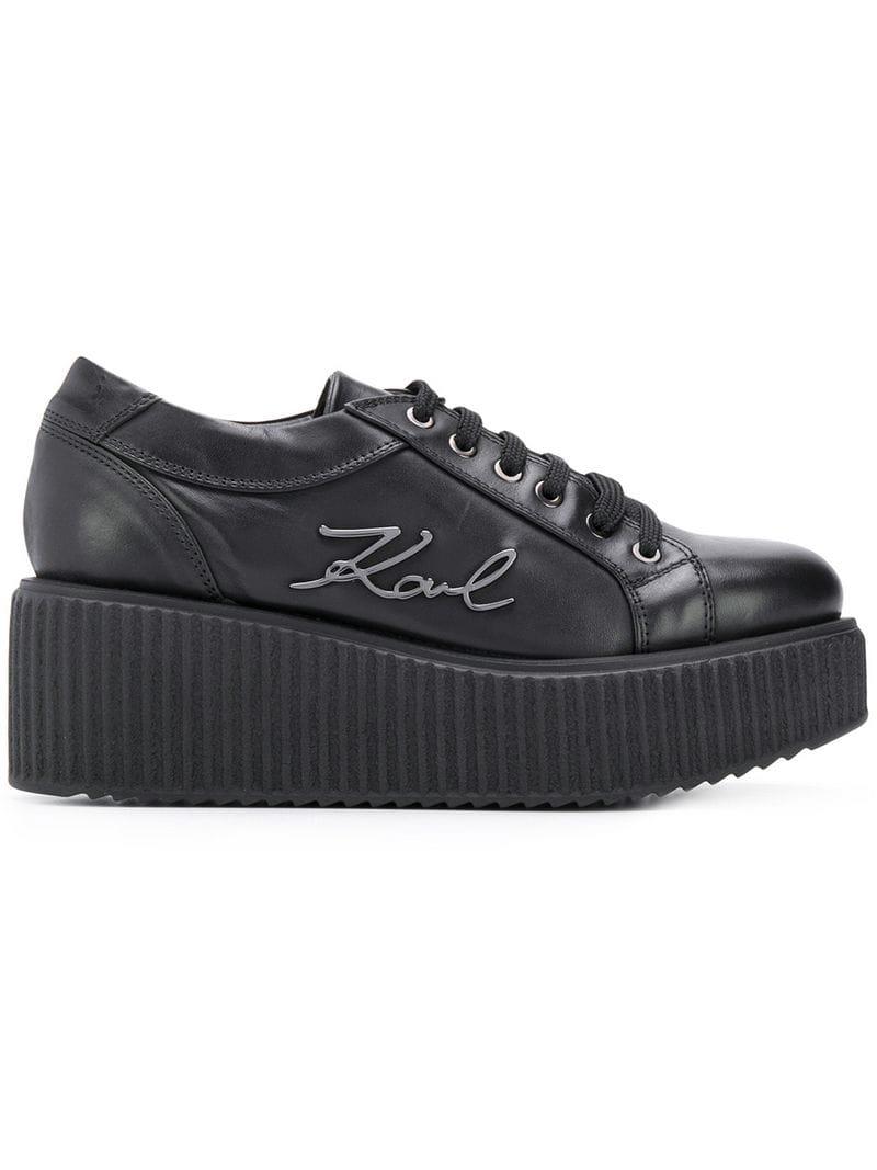 Baskets à semelle plateforme Karl Lagerfeld en coloris Noir - Lyst