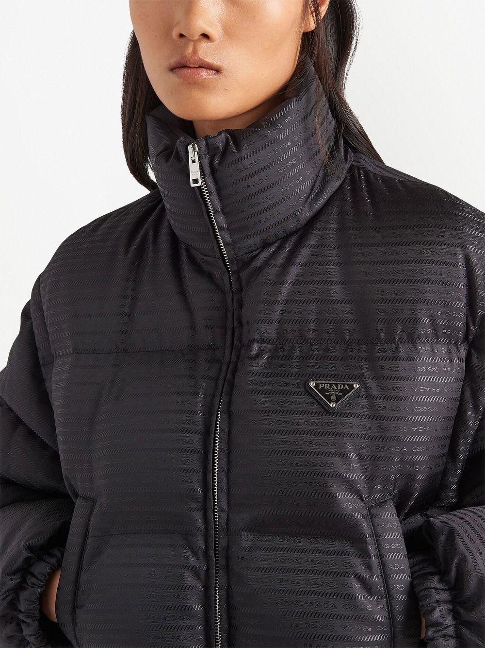Prada Detachable-sleeve Cropped Puffer Jacket in Black | Lyst