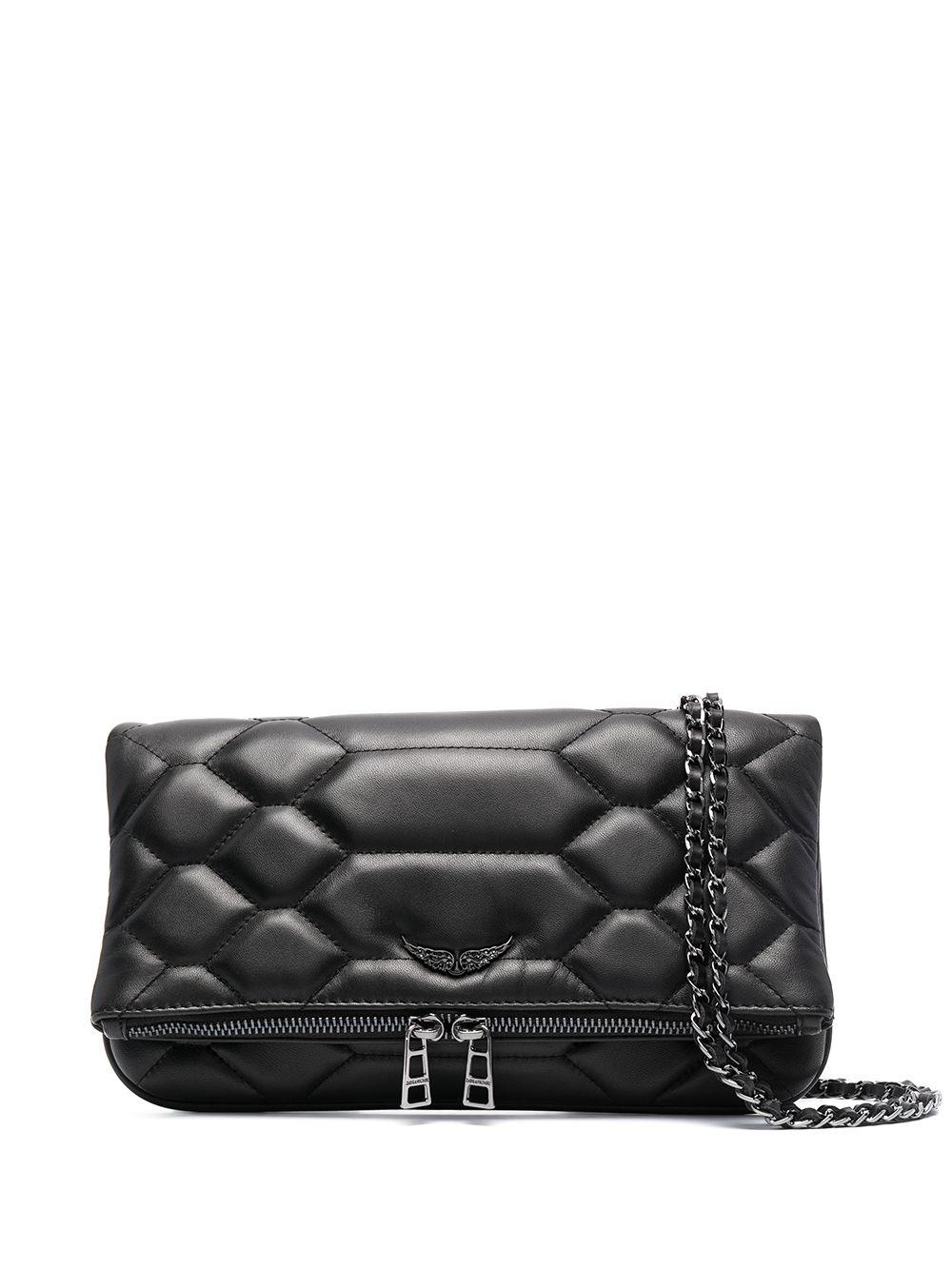 Zadig & Voltaire Rock Mat Scale Clutch Bag in Black | Lyst