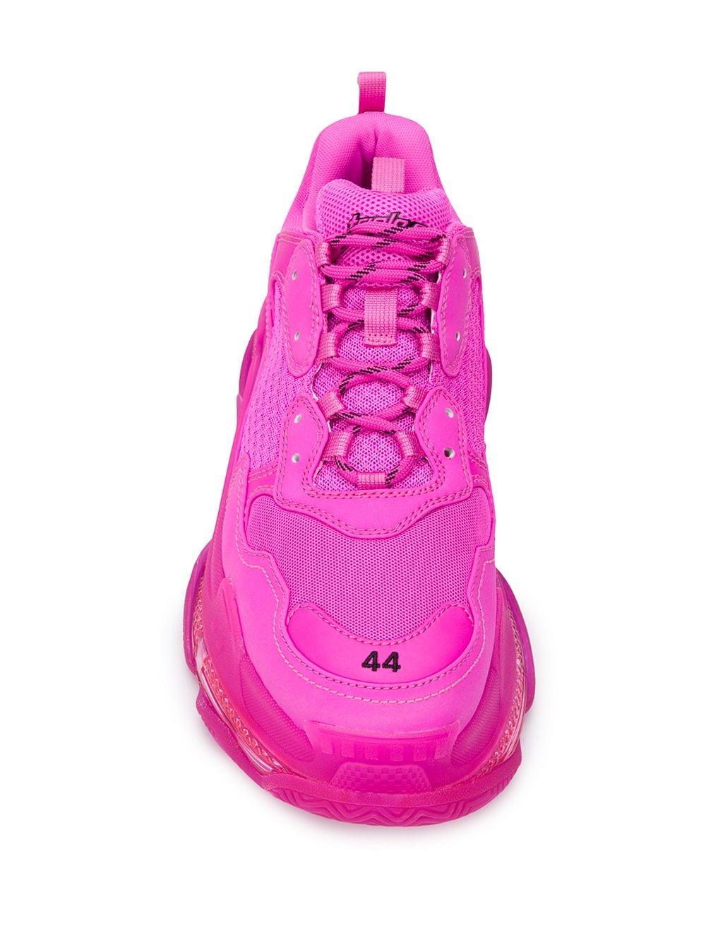 Balenciaga Triple S Clear Sole Leather And Mesh Trainers in Pink for Men -  Save 44% - Lyst