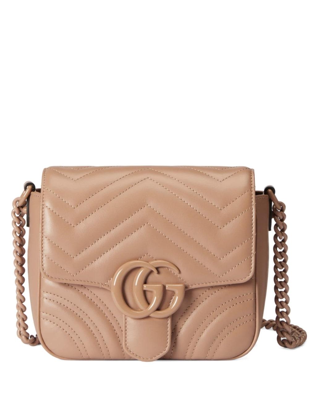 Gucci GG Marmont Mini Shoulder Bag in Brown | Lyst