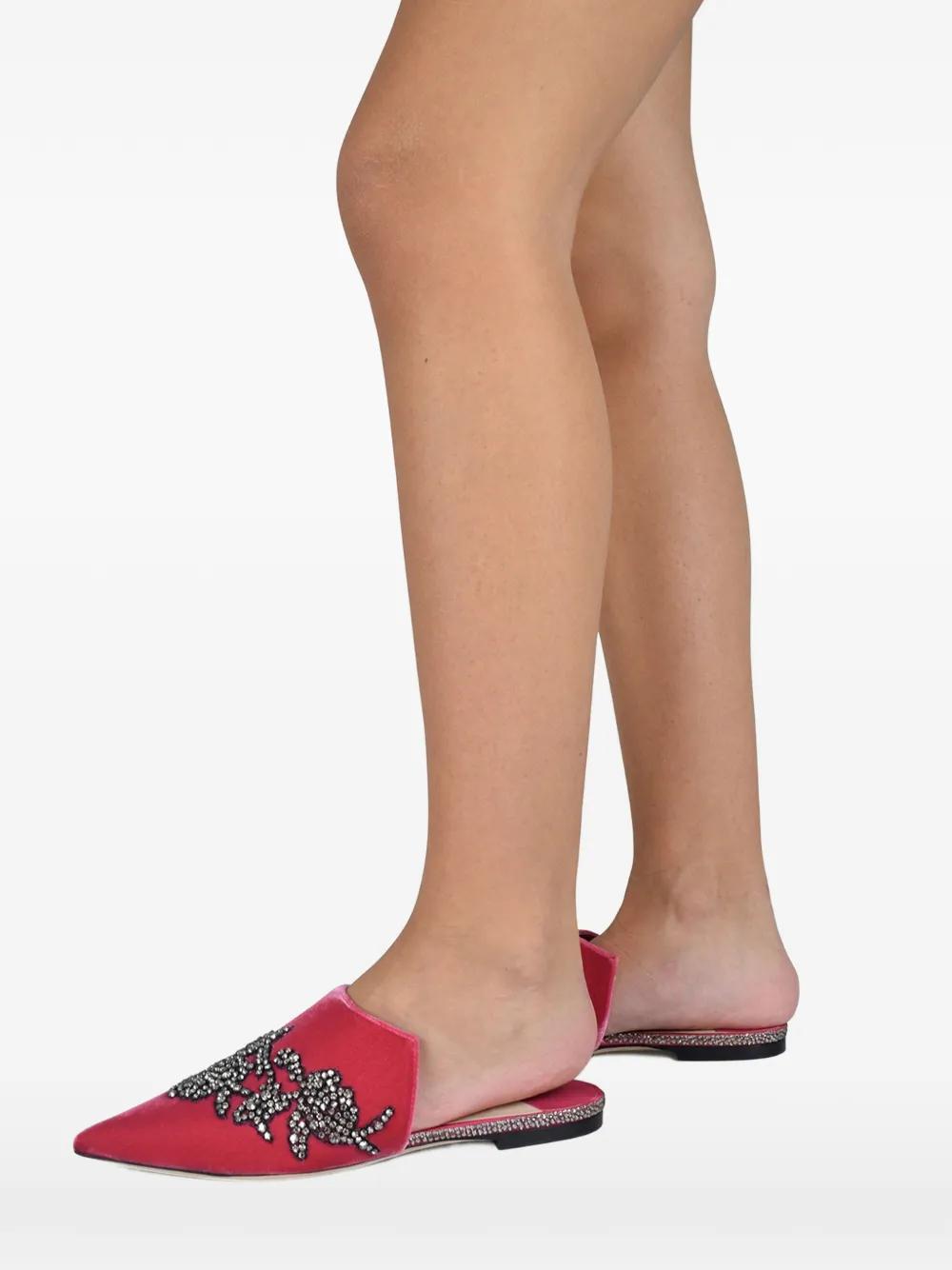 新品　Jimmy Choo Rachel flats Jimmy Choo Rachel Crystal-Embellishment Mules in Red | Lyst