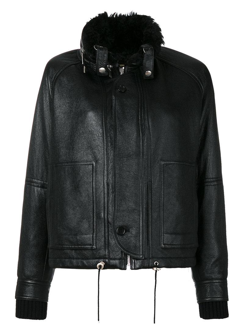 Saint Laurent Slouchy Leather Parka Jacket in Black - Lyst
