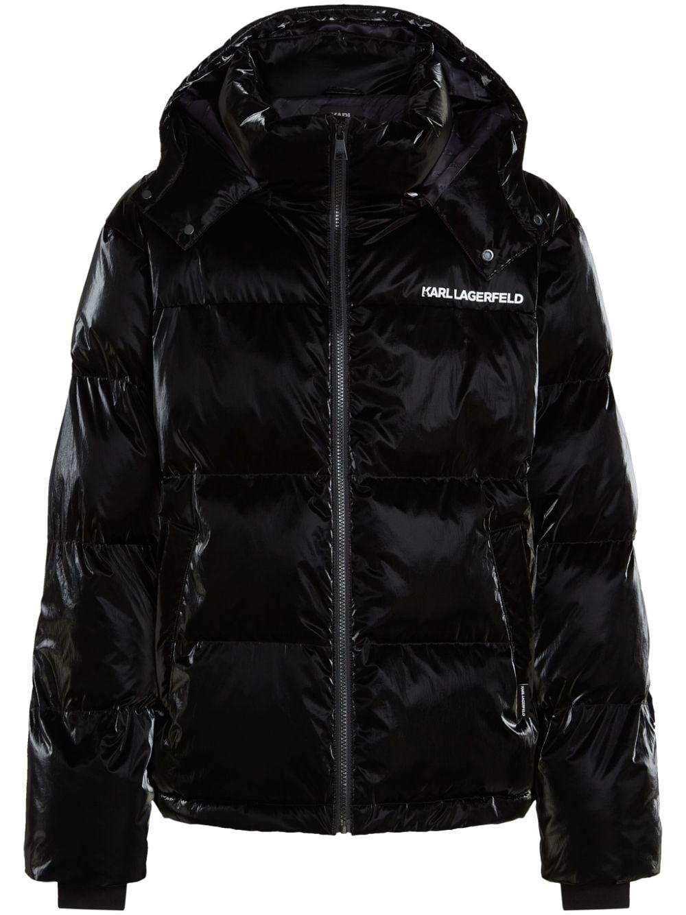 Karl Lagerfeld Paris Women's Monogram Logo Parka Puffer