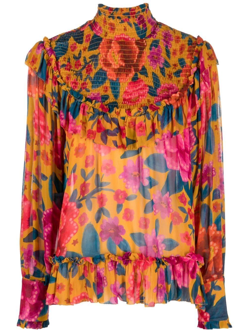 FARM Rio Floral Dreamprint Blouse in Red Lyst